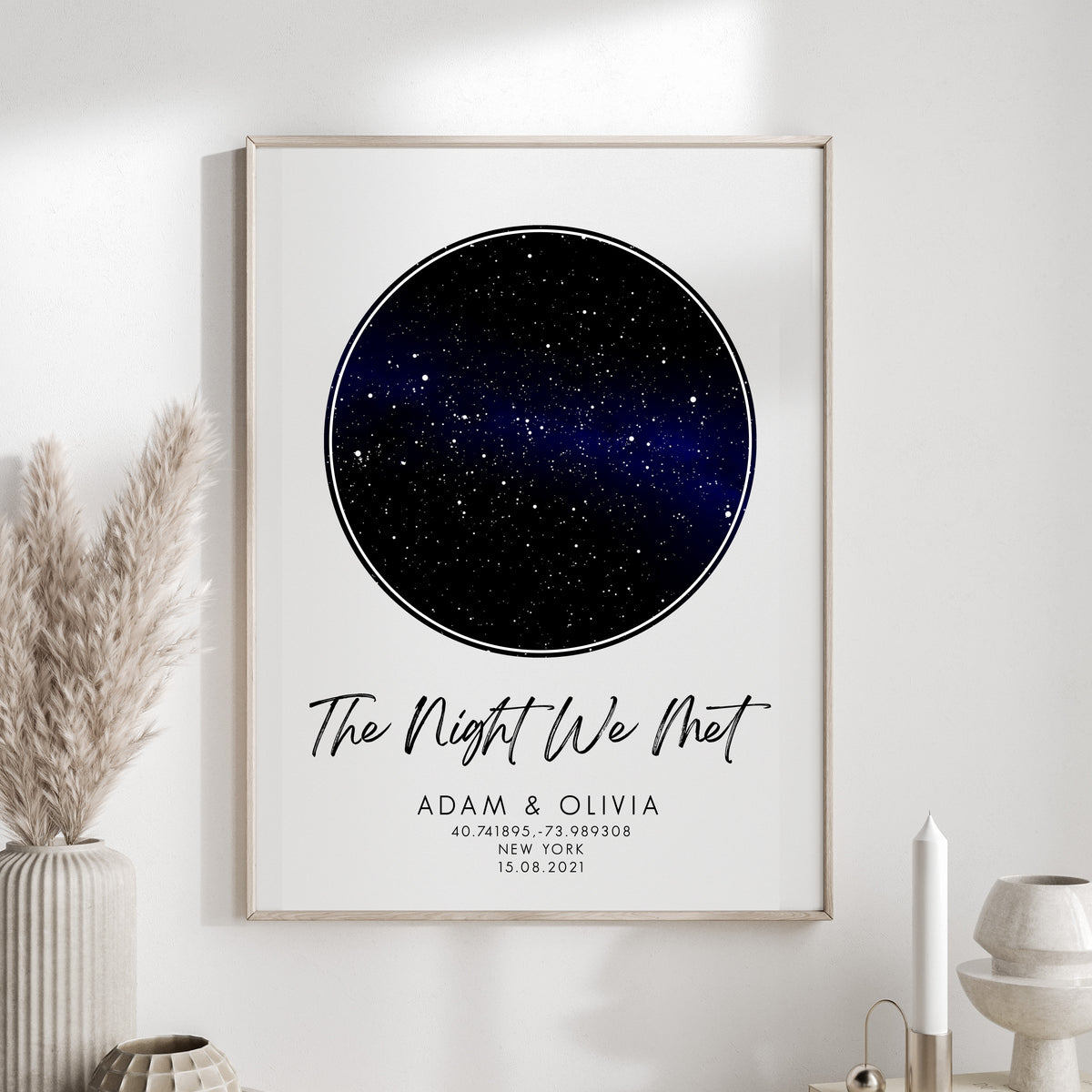 Personalised Star Map Print | Night We Met Print | Constellation Print | Personalised Valentines Gift | Anniversary Gift, Wedding Gift