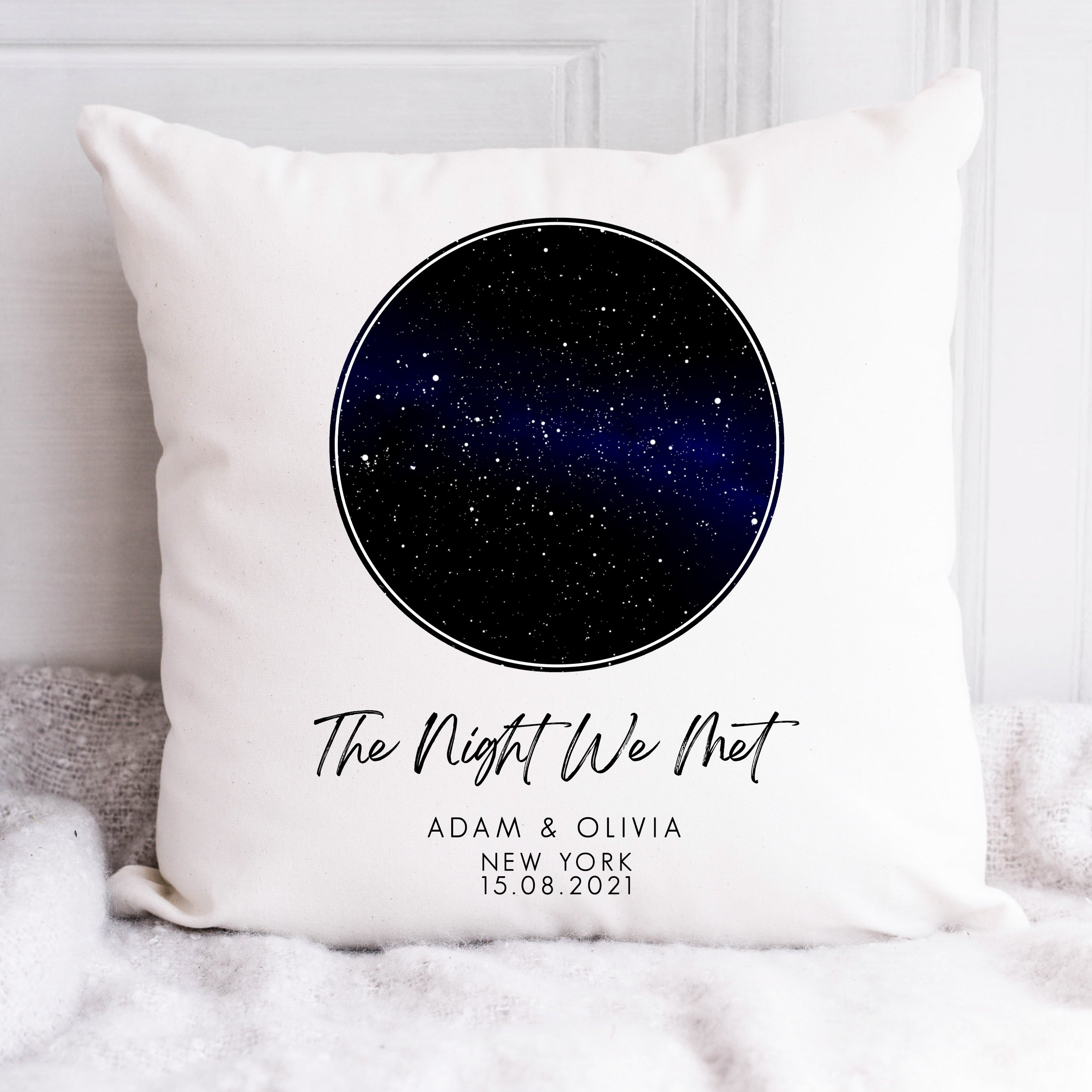 Personalised Star Map Cushion | Night We Met Cushion | Constellation Print | Personalised Valentines Gift | Anniversary Gift, Wedding Gift