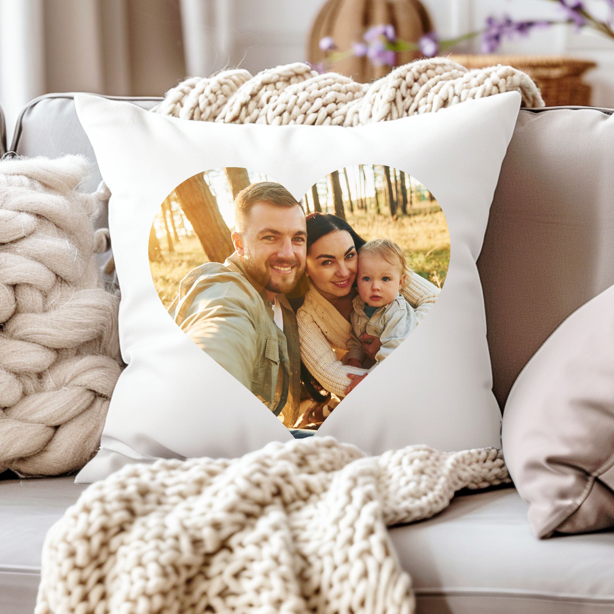 Personalised Photo Cushion | Heart Photo Cushion | Custom Cushion Cover | Personalised Picture Cushion | Valentines Gift | Photo Gift