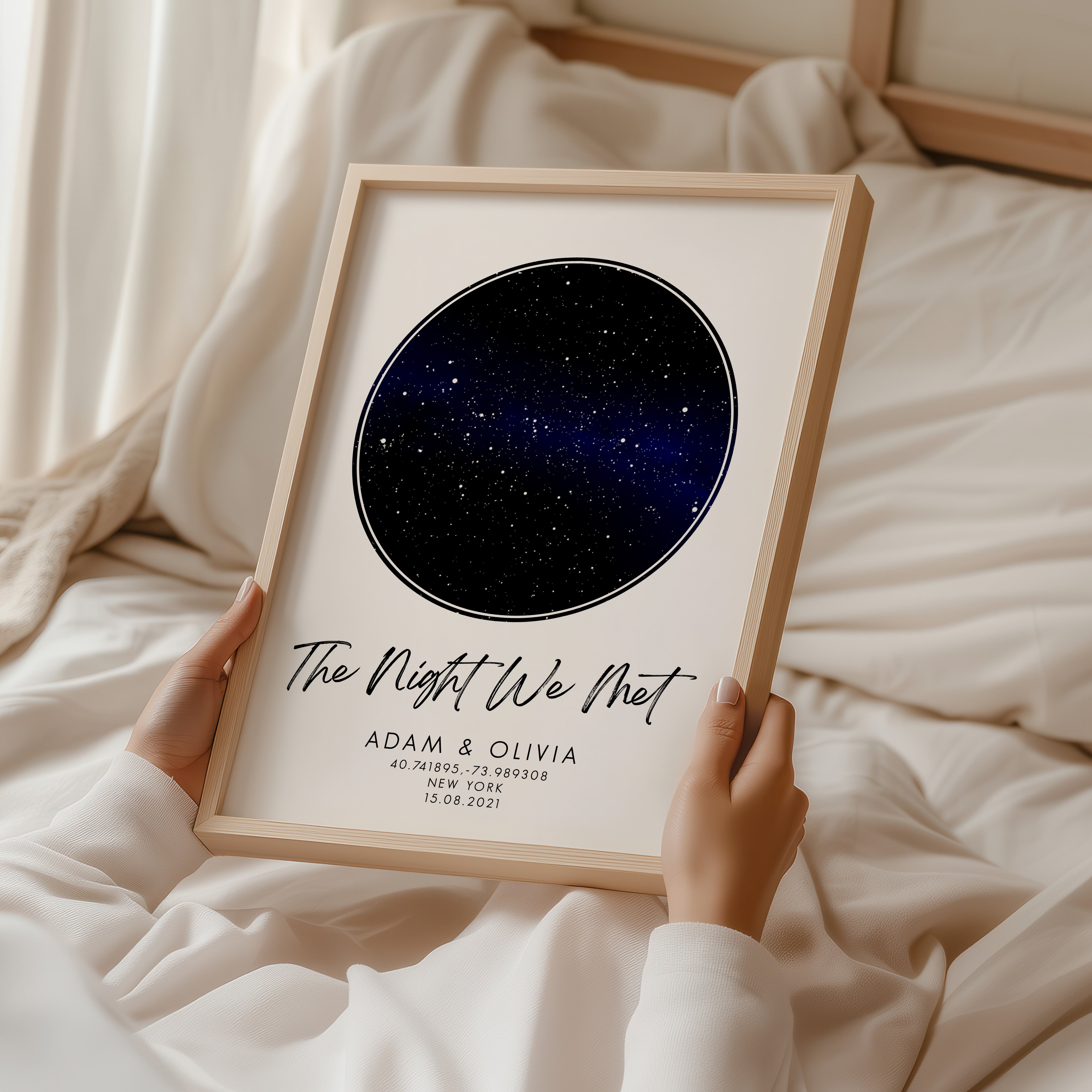 Personalised Star Map Print | Night We Met Print | Constellation Print | Personalised Valentines Gift | Anniversary Gift, Wedding Gift