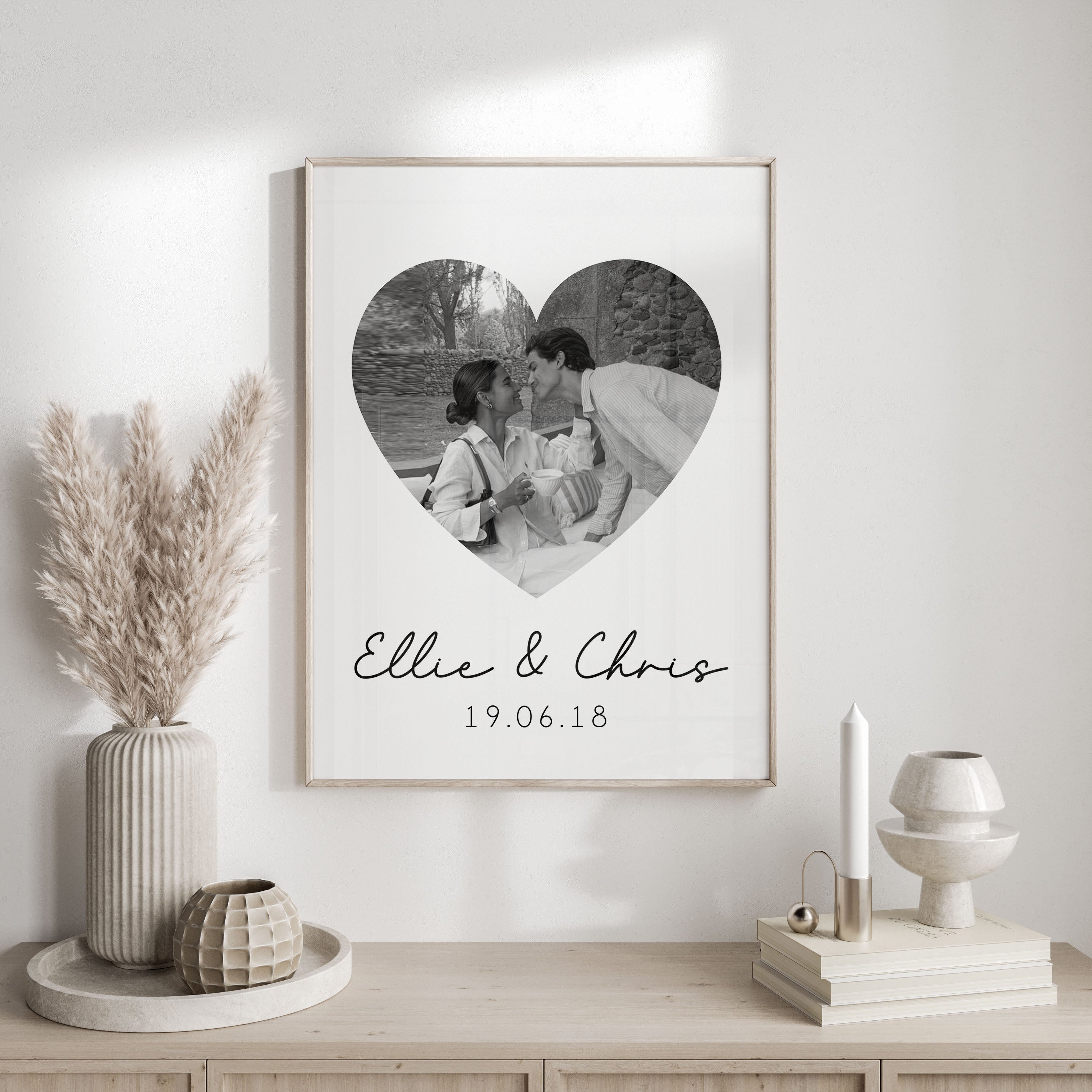 Personalised Photo Print | Personalised Heart Photo Print | Personalised Valentines Gift | Boyfriend Gift, Girlfriend Gift, Couple Gift