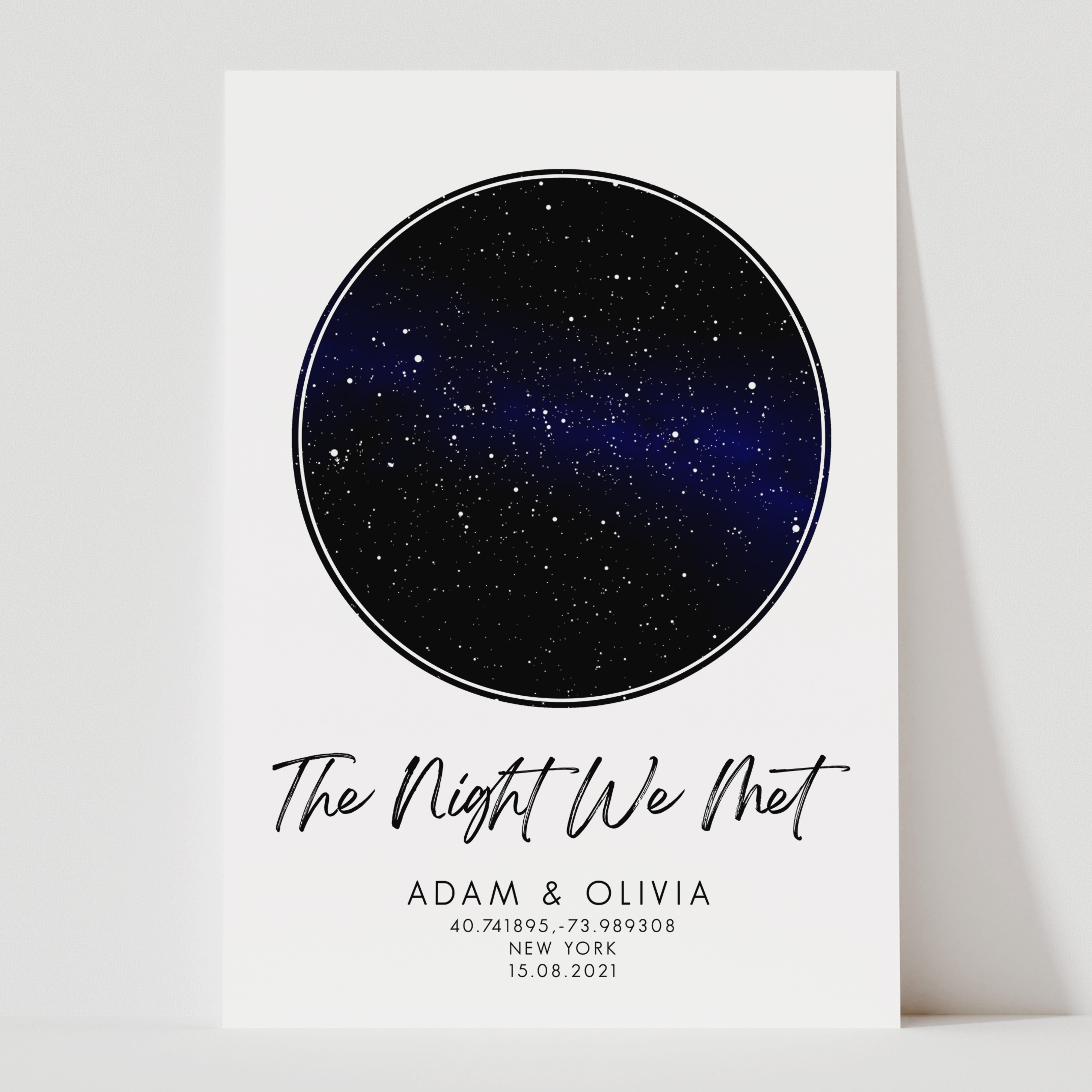 Personalised Star Map Print | Night We Met Print | Constellation Print | Personalised Valentines Gift | Anniversary Gift, Wedding Gift