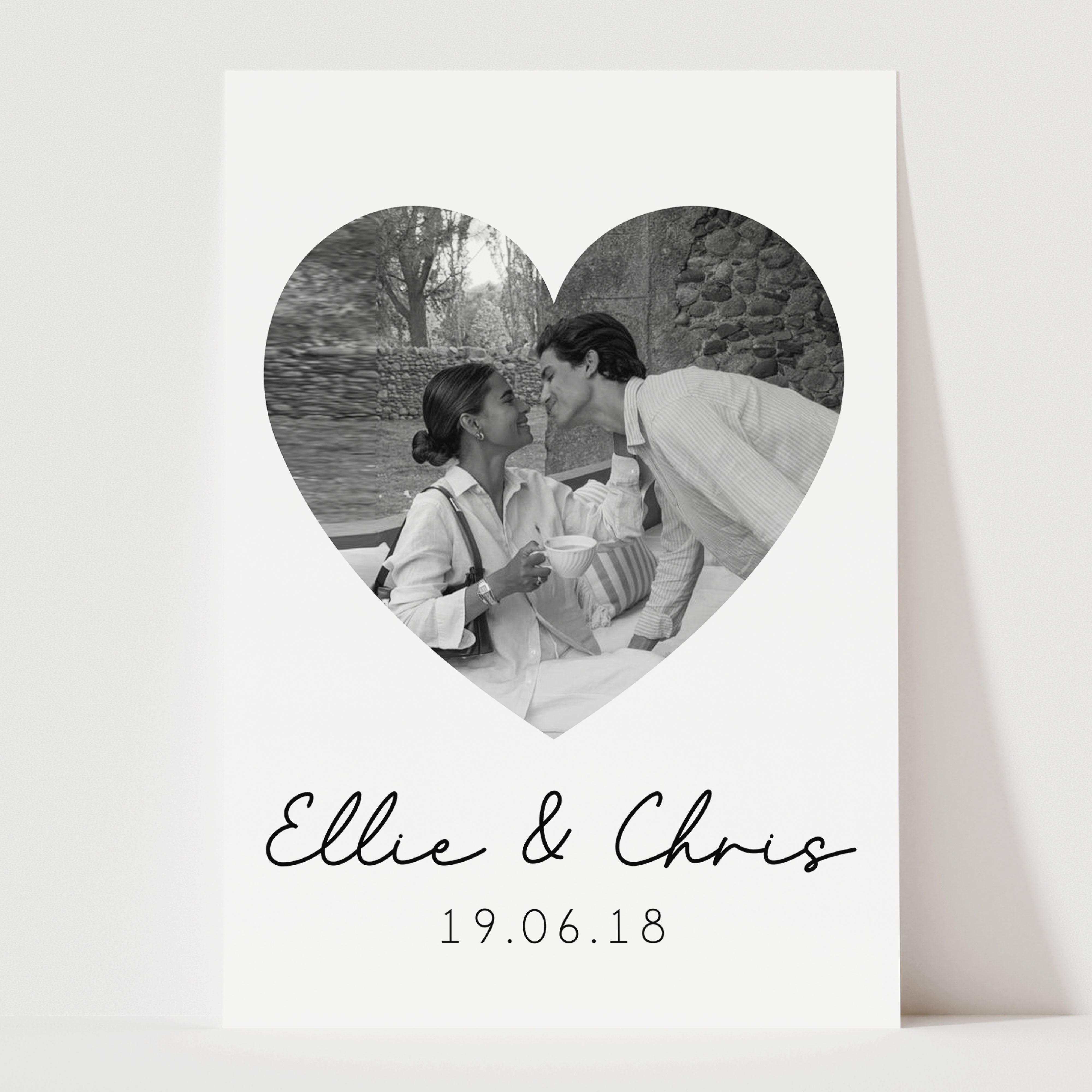 Personalised Photo Print | Personalised Heart Photo Print | Personalised Valentines Gift | Boyfriend Gift, Girlfriend Gift, Couple Gift