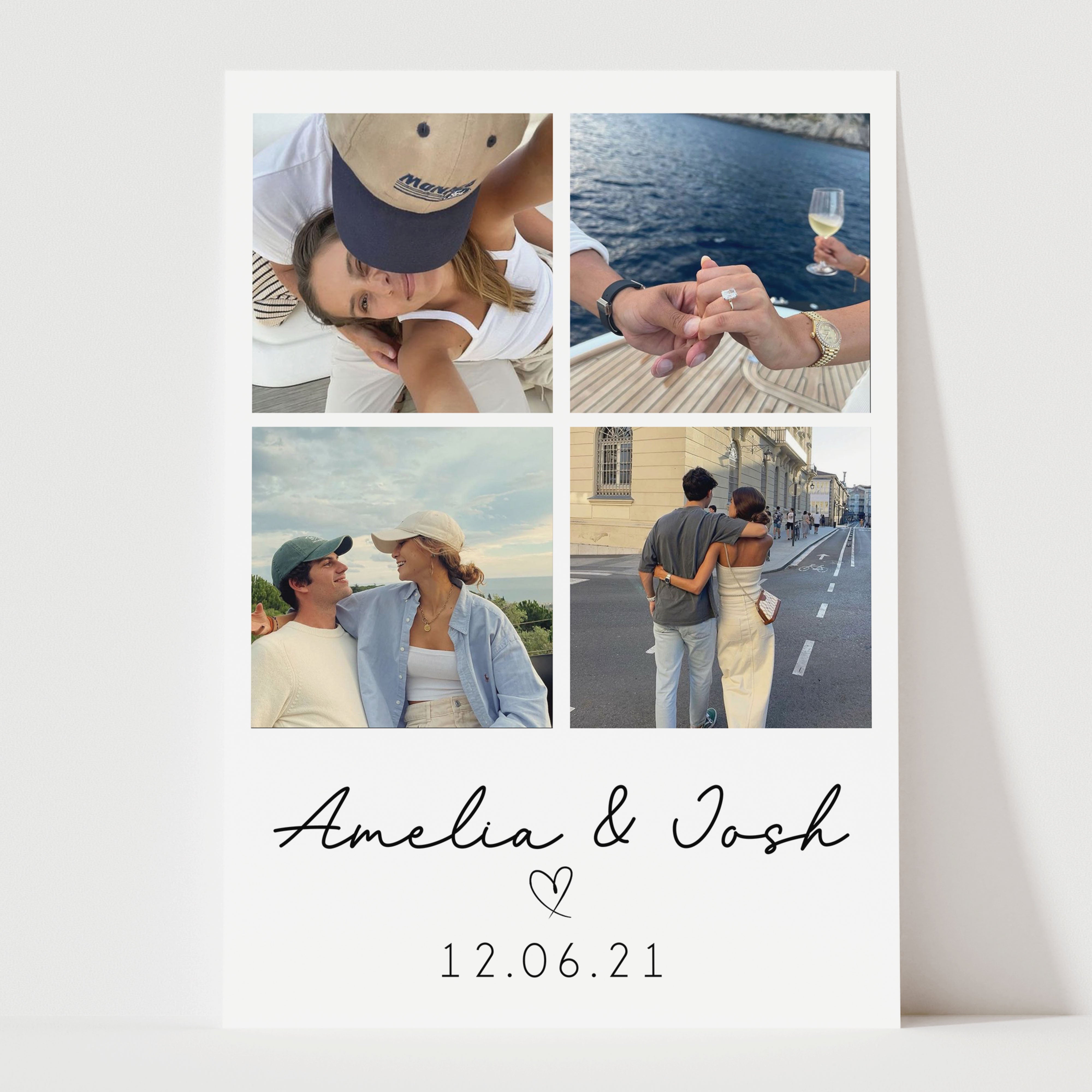 Personalised Photo Print | Photo Collage Print | Personalised Valentines Gift | Boyfriend Gift, Girlfriend Gift, Couple Gift