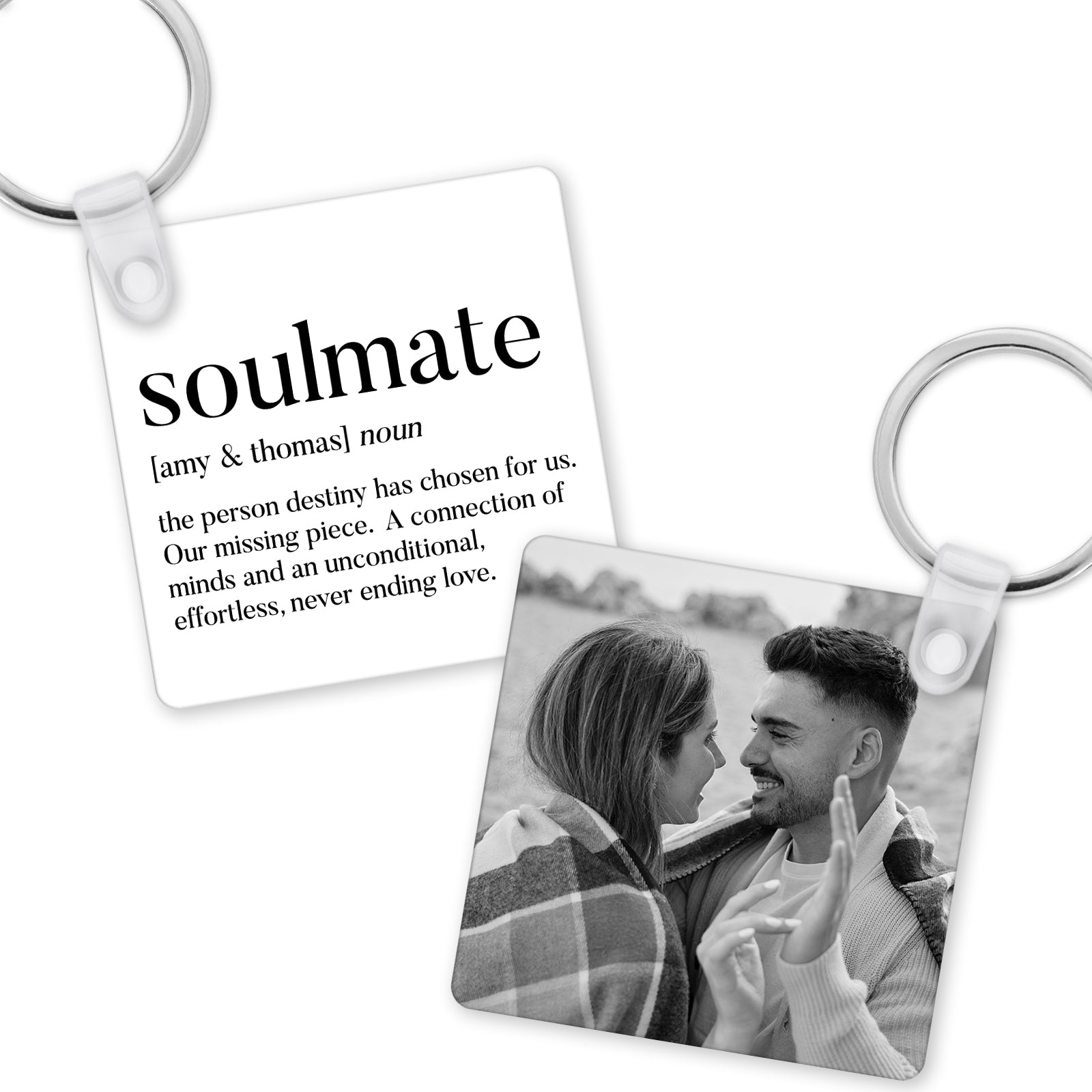 Personalised Soul Mate Keyring | Custom Photo Keyring | Personalised Valentines Gift, Valentines Gift for Him, Valentine's Gift for Her